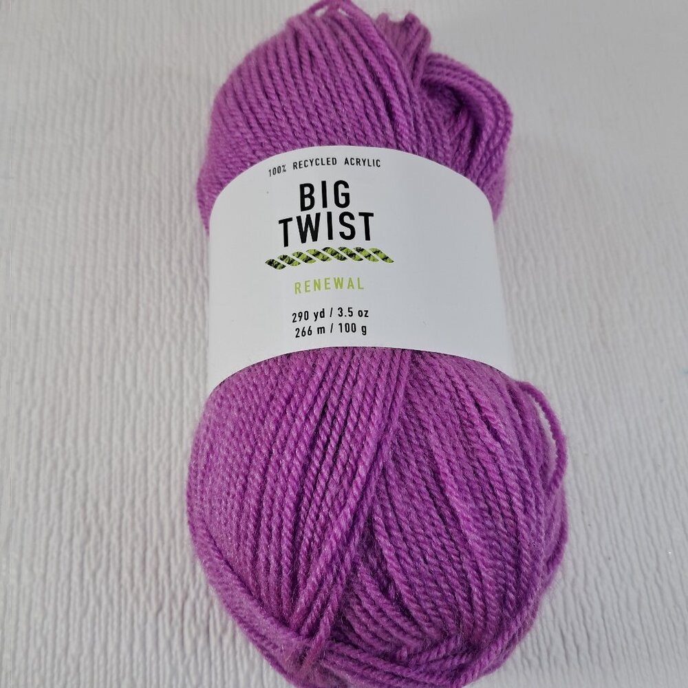 NEW‎ Big Twist Renewal Purple recycled acrylic yarn skein Jo-Ann Joanns
